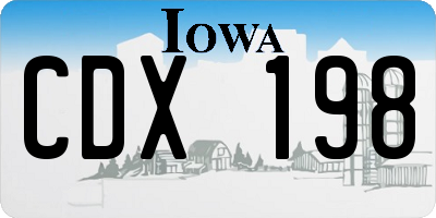 IA license plate CDX198