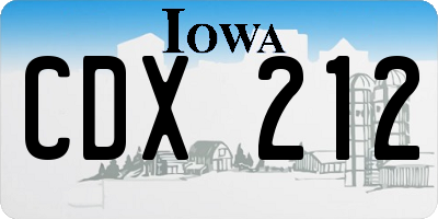 IA license plate CDX212