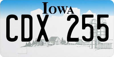 IA license plate CDX255