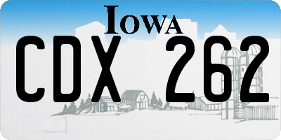 IA license plate CDX262