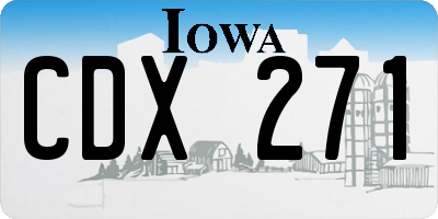 IA license plate CDX271