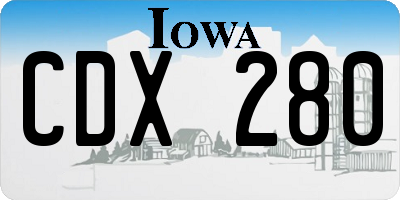 IA license plate CDX280