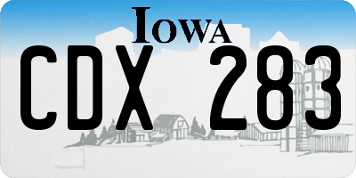 IA license plate CDX283