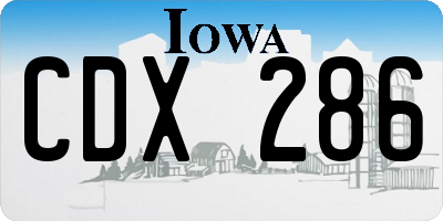 IA license plate CDX286