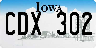 IA license plate CDX302