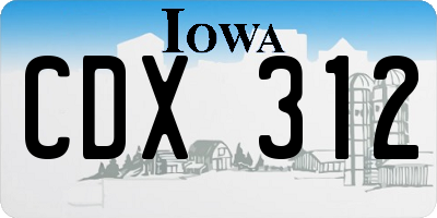 IA license plate CDX312
