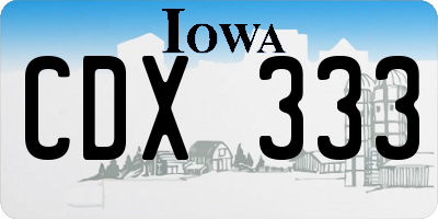 IA license plate CDX333