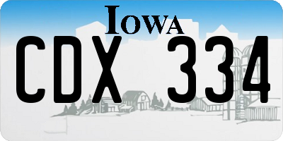 IA license plate CDX334