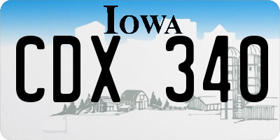 IA license plate CDX340