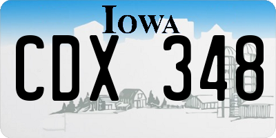 IA license plate CDX348