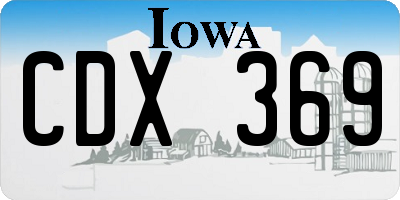 IA license plate CDX369