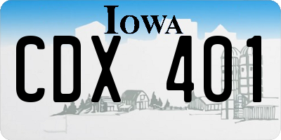 IA license plate CDX401