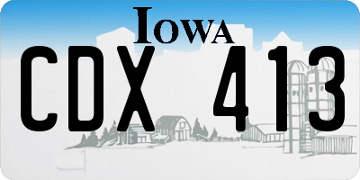 IA license plate CDX413