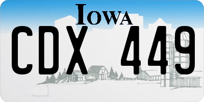 IA license plate CDX449