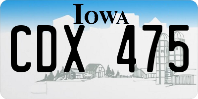 IA license plate CDX475