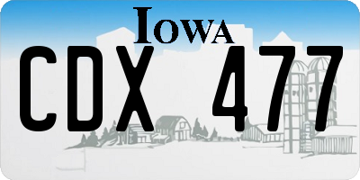 IA license plate CDX477