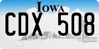 IA license plate CDX508