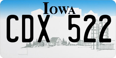 IA license plate CDX522