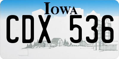 IA license plate CDX536