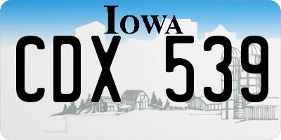 IA license plate CDX539