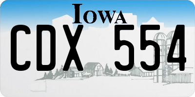 IA license plate CDX554