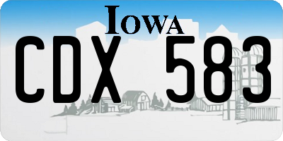 IA license plate CDX583