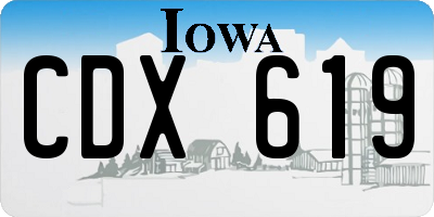 IA license plate CDX619