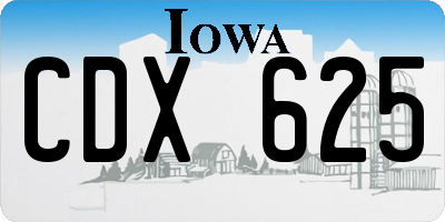 IA license plate CDX625