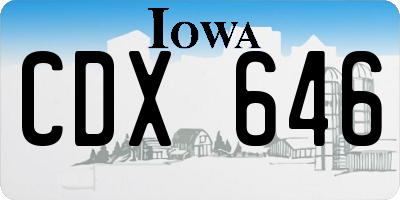 IA license plate CDX646