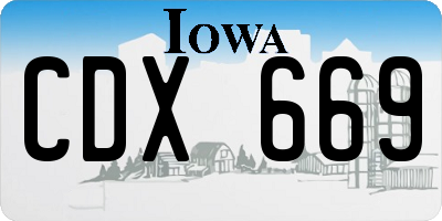 IA license plate CDX669