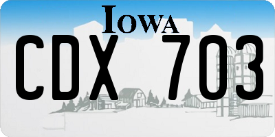 IA license plate CDX703