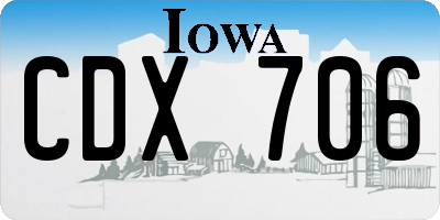 IA license plate CDX706