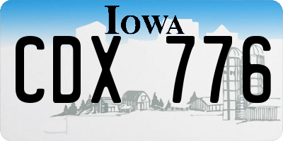 IA license plate CDX776