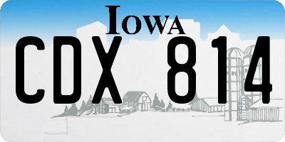 IA license plate CDX814