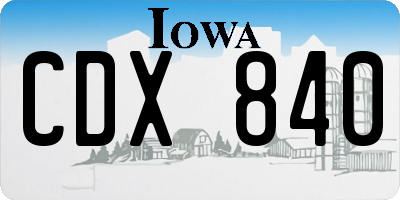 IA license plate CDX840
