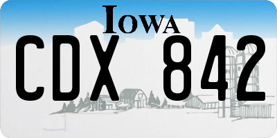IA license plate CDX842