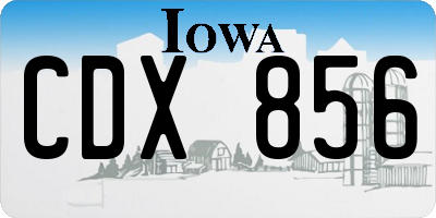 IA license plate CDX856