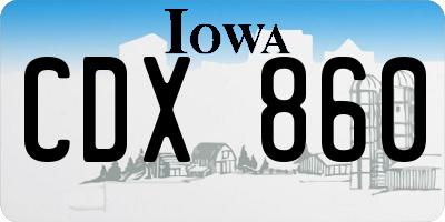 IA license plate CDX860