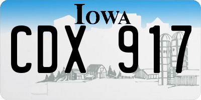 IA license plate CDX917