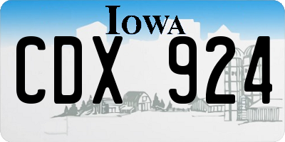 IA license plate CDX924