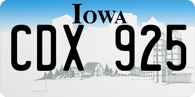 IA license plate CDX925