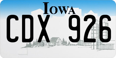 IA license plate CDX926