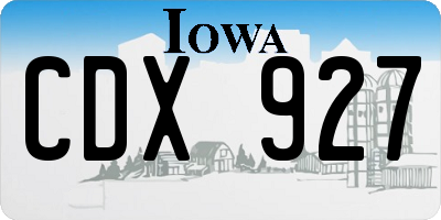 IA license plate CDX927