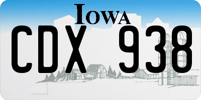 IA license plate CDX938