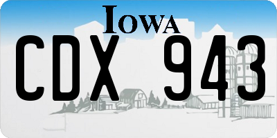 IA license plate CDX943