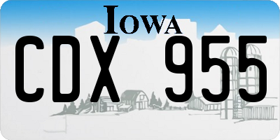 IA license plate CDX955