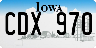 IA license plate CDX970