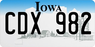 IA license plate CDX982