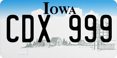 IA license plate CDX999