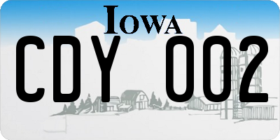 IA license plate CDY002